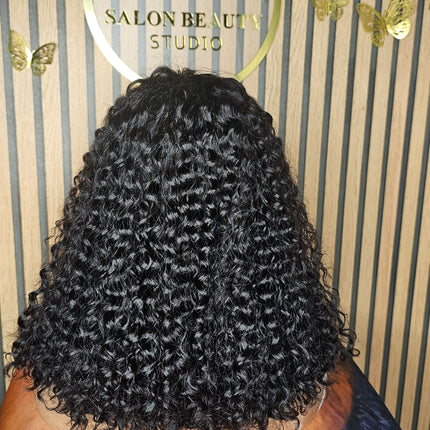 4*4 glue lace Jerry curly.220densite.14inches