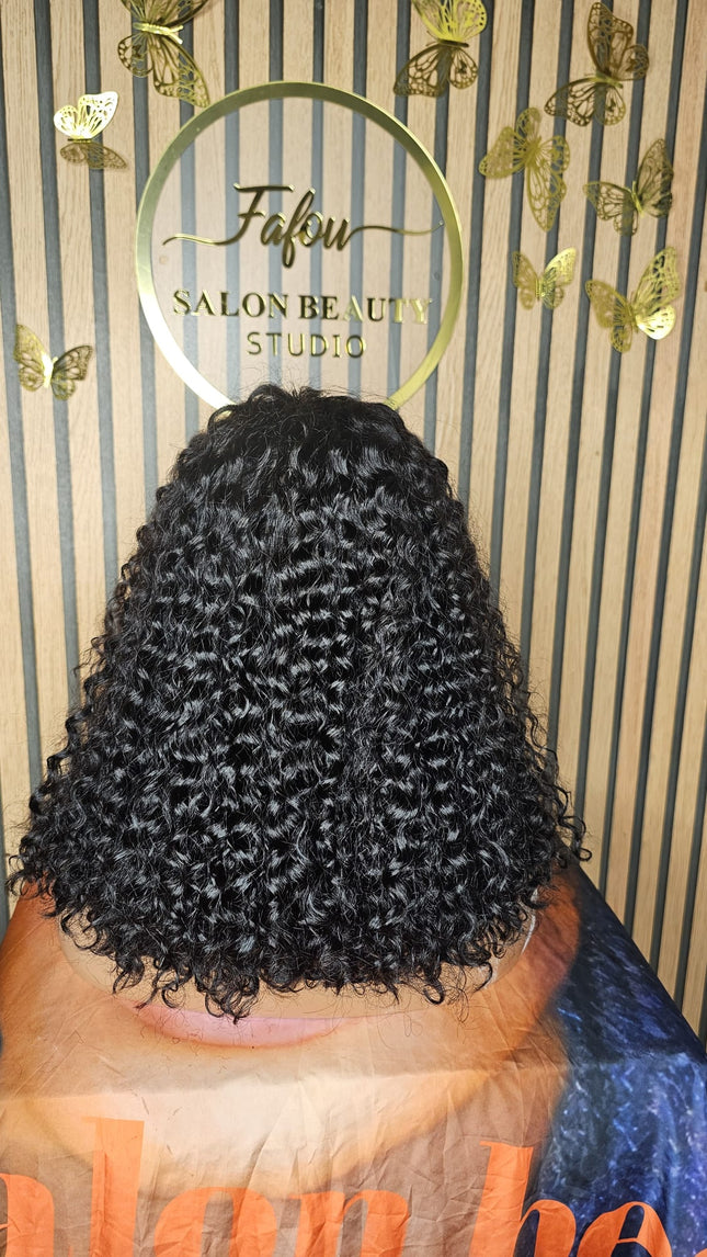 4*4 glue lace Jerry curly.220densite.14inches