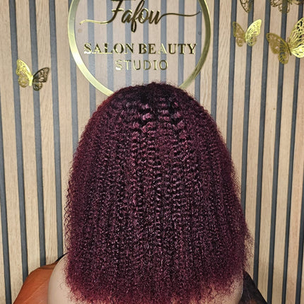 4*4 glue lace Jerry curly.220densite.14inches