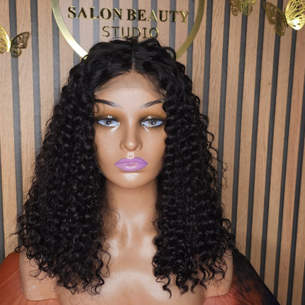 4*4 glue lace Jerry curly.220densite.14inches