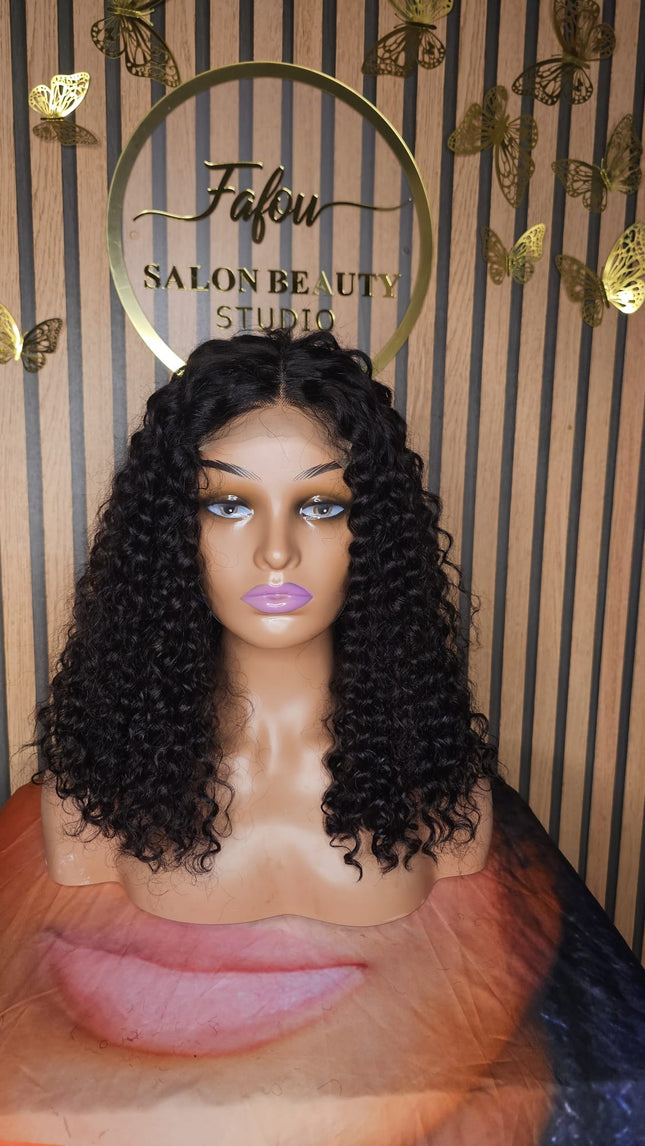 4*4 glue lace Jerry curly.220densite.14inches